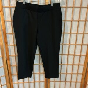 PURE JILL AFFINITY FRENCH TERRY SLIM CROP PANTS NWT